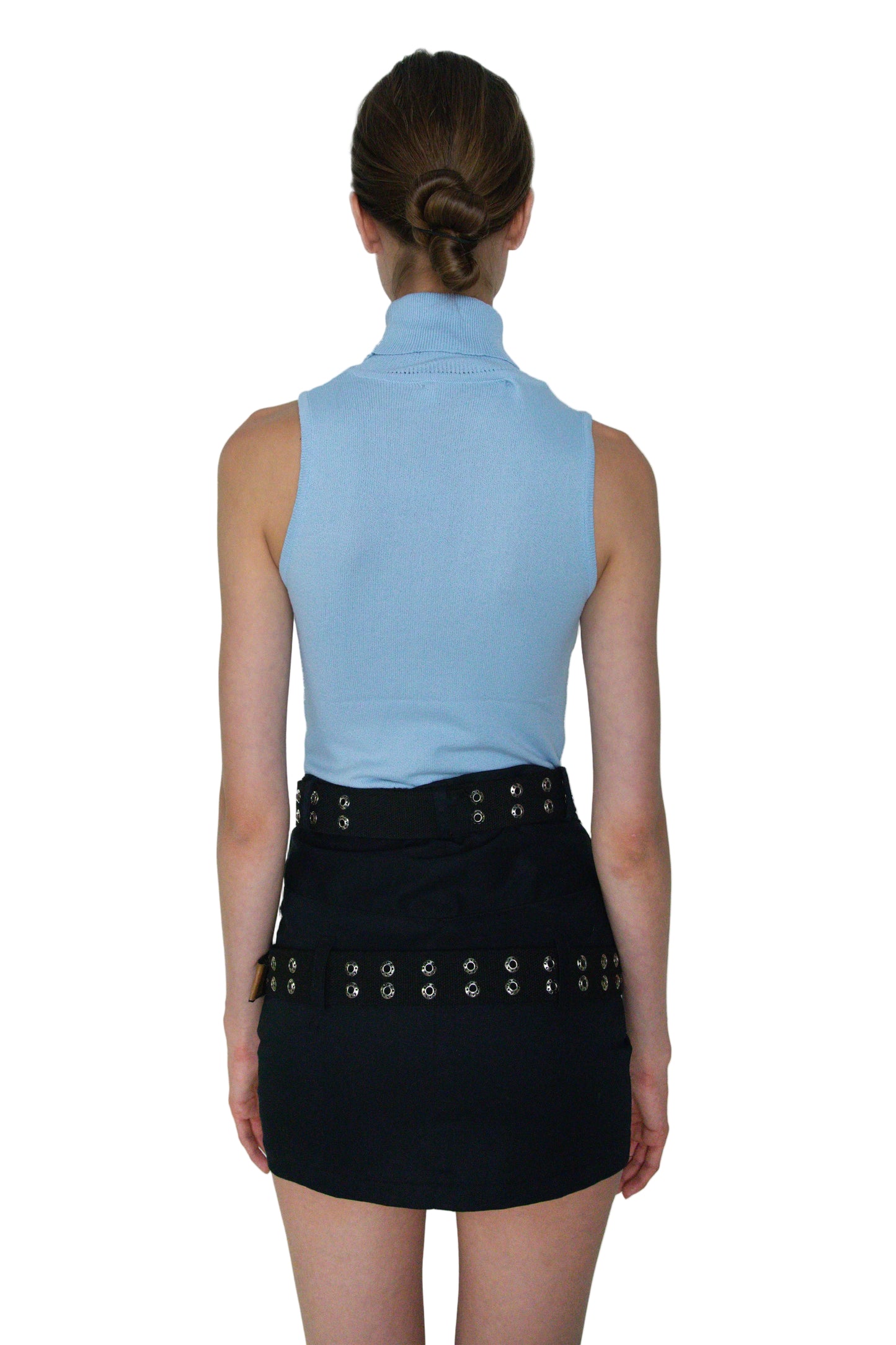 KNIT CIRCLE TURTLE NECK BLUE