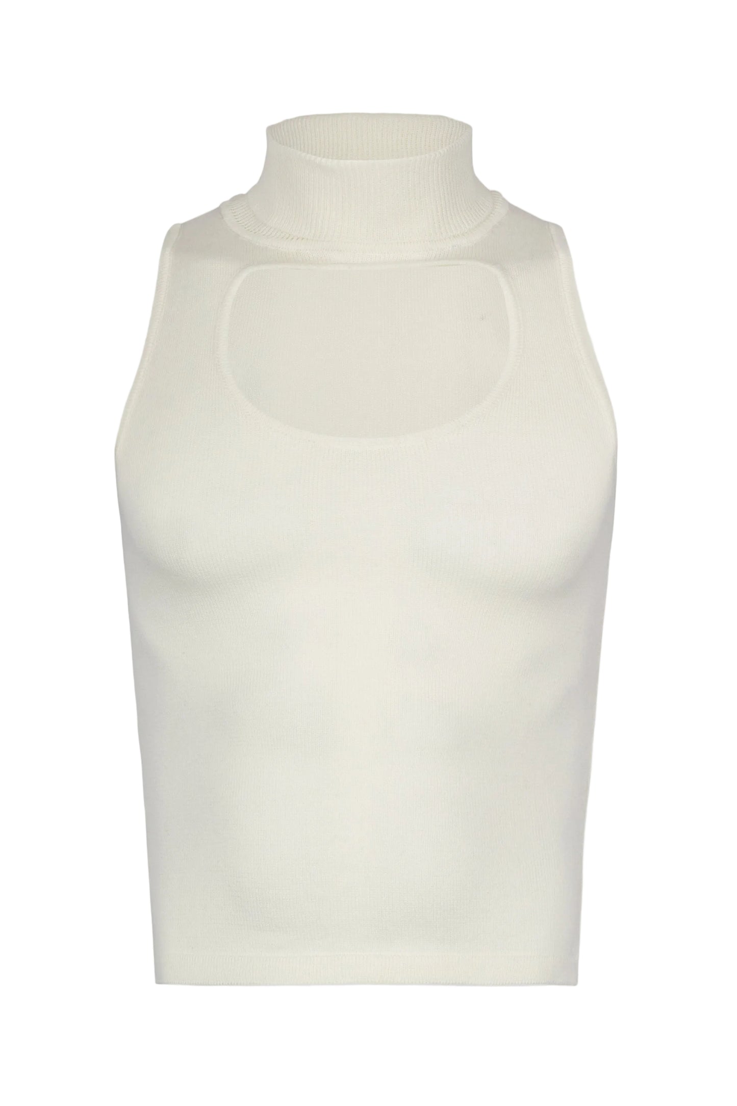 KNIT CIRCLE TURTLE NECK IVORY