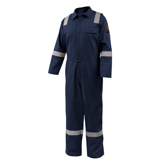 Black Stallion 7 oz. AR/FR Cotton Coverall with Reflective FR Tape, Navy - CF2118-NV - Full Body