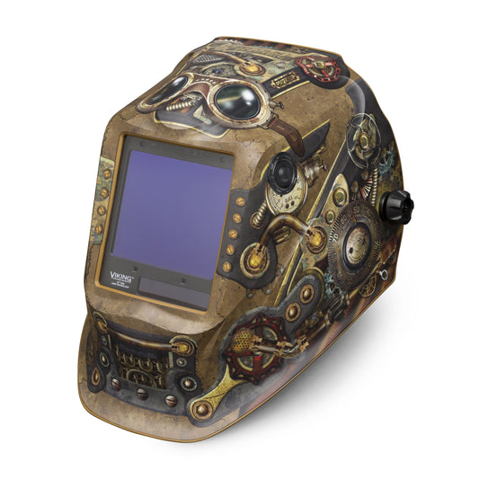 Viking 3350 4C Welding Helmet Steampunk from an angle K3428-4