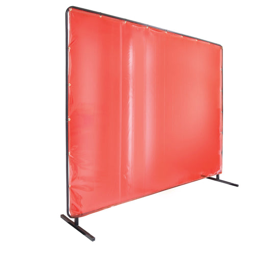 Black Stallion Standard QuickFrame Welding Screen Orange Attached to Frame.