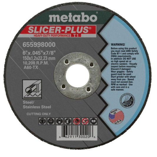 Metabo Type 27 SLICER-PLUS High Wheels 4.5x.045x7/8 50/Bx - 655351000