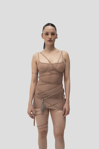 LACED SKIN DRESS