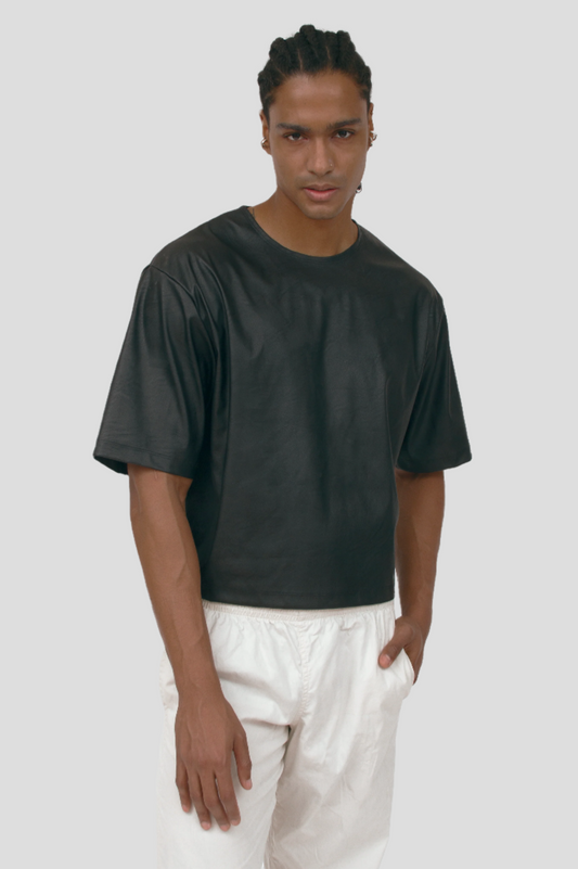F. LEATHER T-SHIRT
