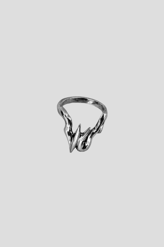 950 STERLING SILVER ACID WASH RING CONTEMPORARY MODERN LUXURY FASHION JEWERLY BRAND BASED IN MEXICO CITY AYANEGUI