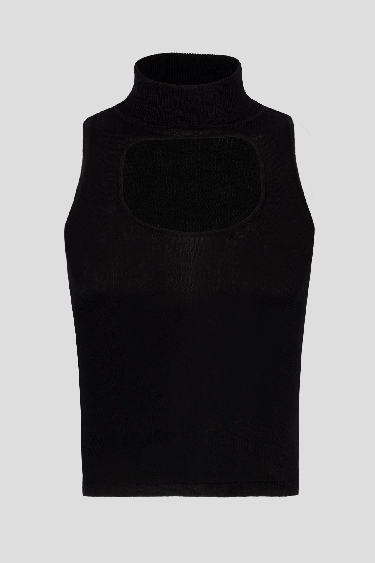 KNIT CIRCLE TURTLE NECK BLACK