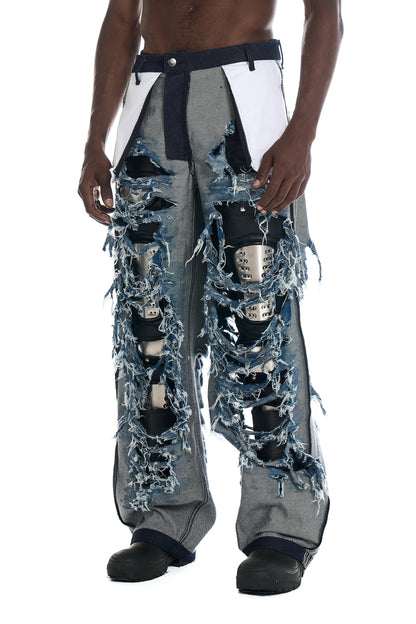 DISTRESSED REVERSE JEANS