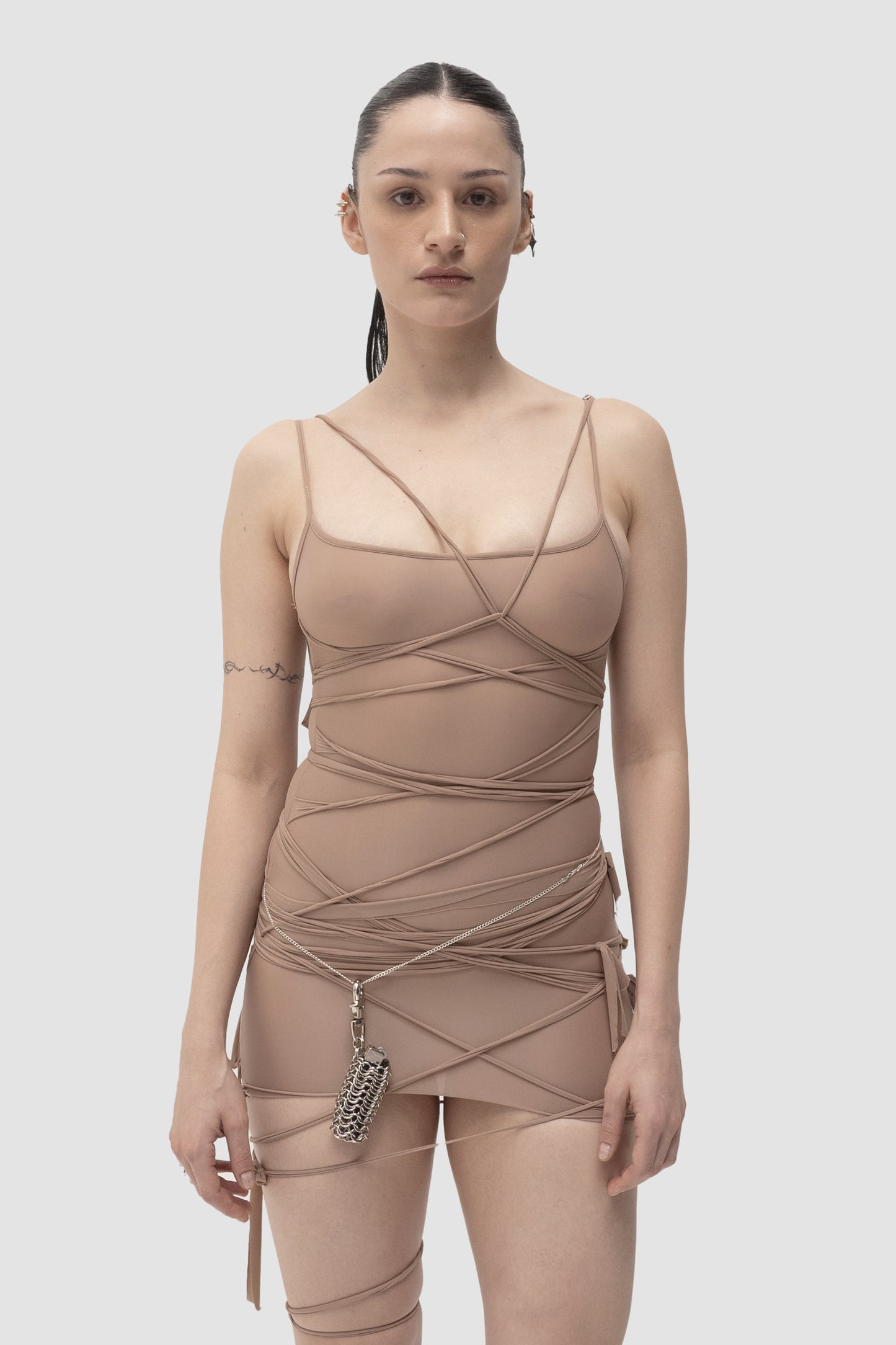 LACED SKIN DRESS