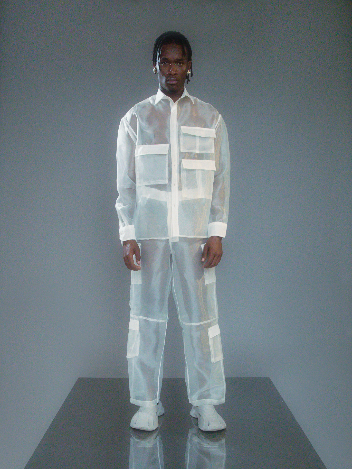 TRANSLUCENT CARGO TROUSERS