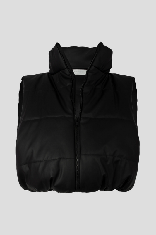 PUFFY F. LEATHER VEST
