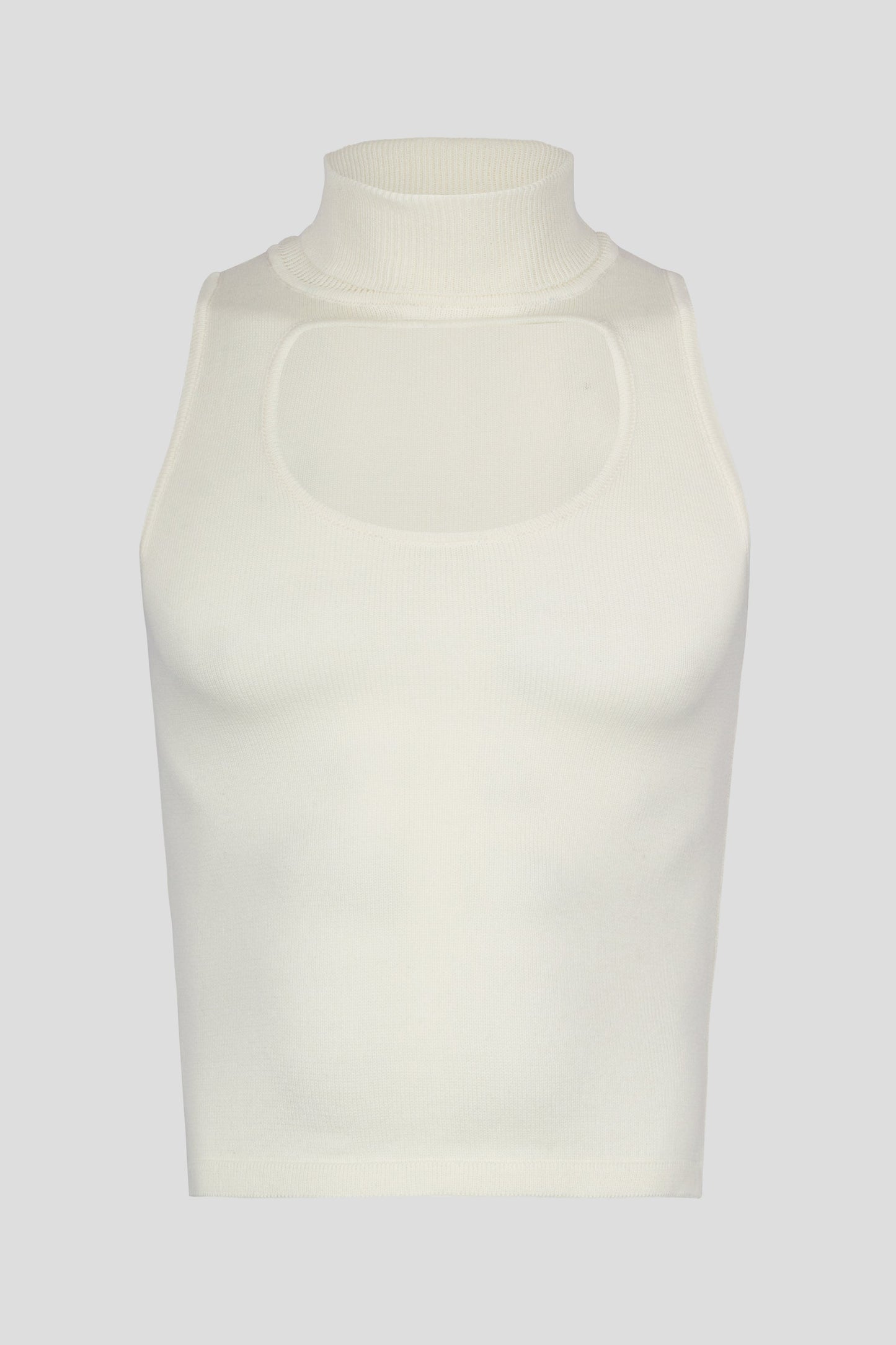 KNIT CIRCLE TURTLE NECK IVORY