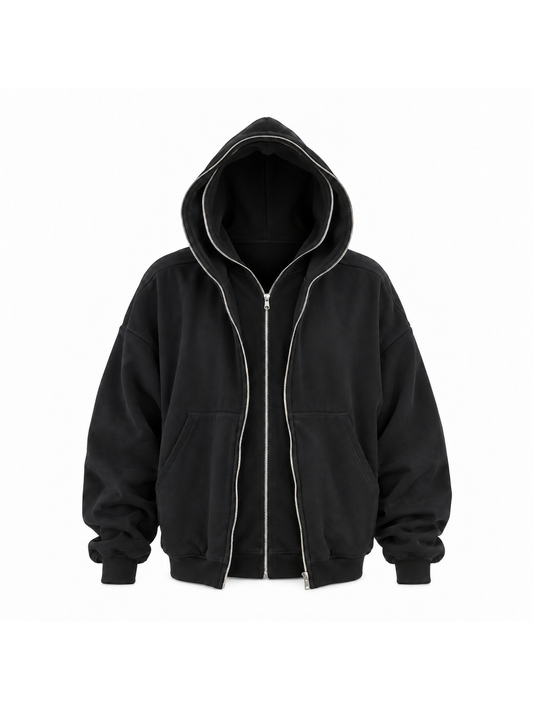 DOUBLE ZIPPER HOODIE
